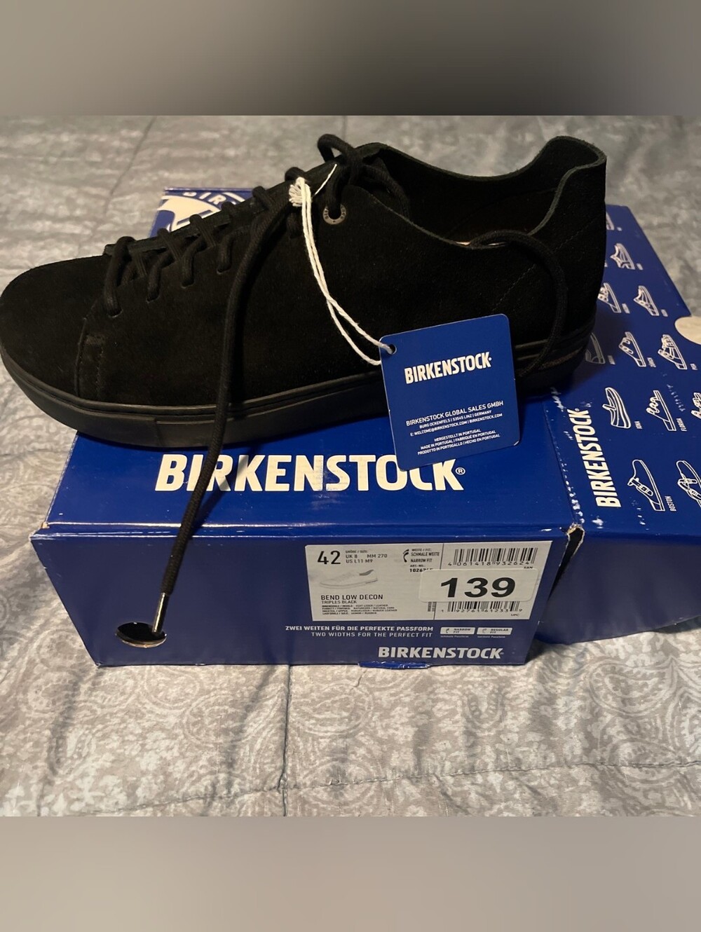 Birkenstock Black Suede Low-Top Sneakers